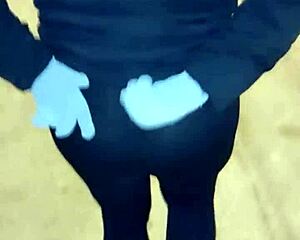 Mature big ass in see-through leggings!