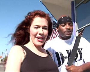 red milf mom in lingerie stockings fingering shaved pussy before big cock fucking 😈