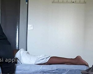 Massage girl enjoys herself during the massage on customer. The experience is calming.