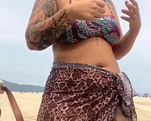 Did you see me naked on the beach? He got hard, I grabbed his dick.