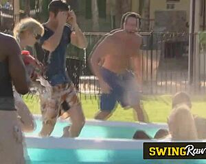 Sexy naked swingers swap with softcore massages.