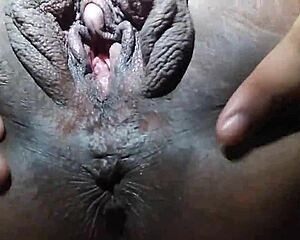 Asian Ebony Babe Shows Off Her Pussy Teasingly