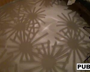 sexy blonde teases solo in retro style