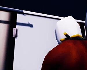 Princess Knight Zatsune Faces Monster in Restroom During MMD XXX TDA