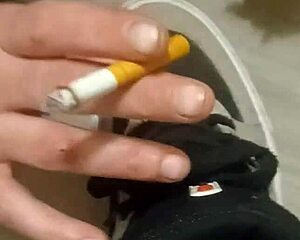 friend playfully trashes my sneakers with feet