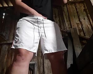 village girl masturbates in barn secretly