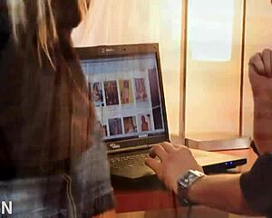 Fucking Busty Blonde Milf's Wet Pussy with Hot Cum on Big Boobs