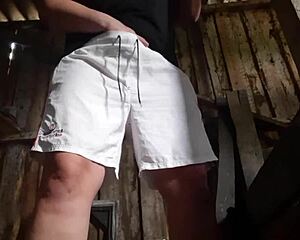 village girl masturbates in barn secretly