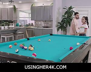 Teen Freya Von Doom Gets Used On Pool Table In Usingher4k Fantasy
