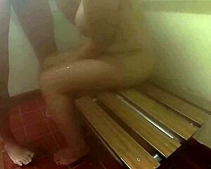 wife sneaky sex in public shower with big cock