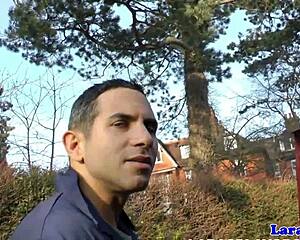 English milf gets cheeky plumber blowjob in heels 😏