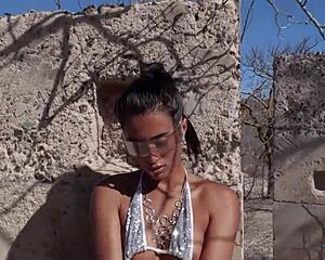 Katherinne sofia reveals her tiny latina body outdoors