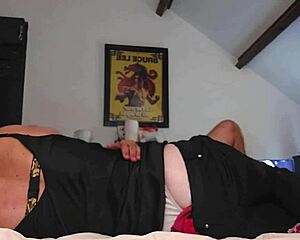 clothed slut in leather gets deepthroat and rimming pov