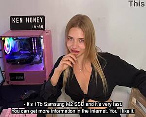 Is this cute blonde teen teasing for you on camera?