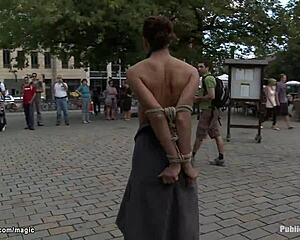 German Babe Endures Public Humiliation On Busy Streets