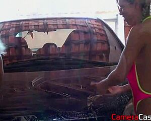 two blonde brazilian big ass big tits europeans wash car lesbian style