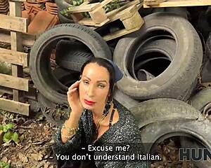 hunt4k hunter cherishes outdoor ride on hot brunette's shaved pussy