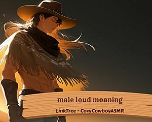 He moans loudly during intense solo session.