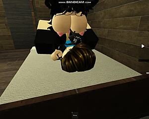 ROBLOX emo chick RIDES cock HARD on BED, PART 2 POUNDING