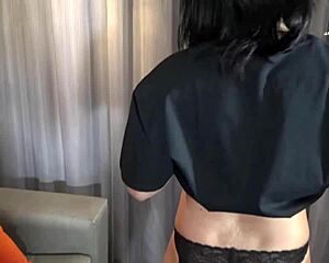 Skinny gianna love teases shaundam's bbc with sloppy deepthroat before riding doggystyle in lingerie.