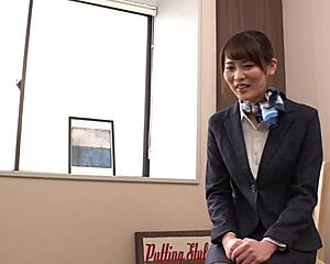 Tempting Japanese Stewardess Delivers Naughty Inflight Service