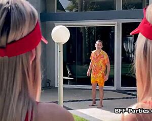 blonde lifeguards teasing patient's throbbing shaft