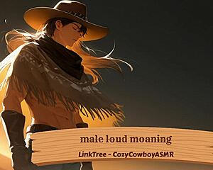 He moans loudly during intense solo session.