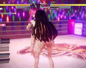 Lesbian Lovers Battle Passionately