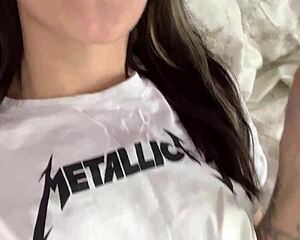 Cute Tattooed Girl Fingers Tight Wet Pussy with Chupa Chups