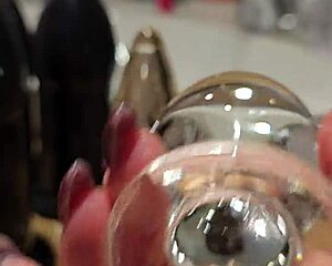 Huge Buttplug Stretches Redhead Anal