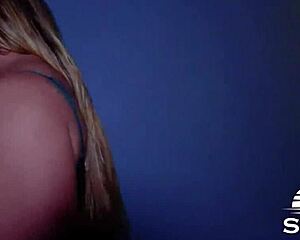 godson blackmails slutty stepmom into cum-guzzling blowjob with vibrator ass play