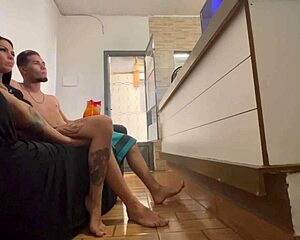 amateur latina blows through sheer outfit in brazilian metflix style homemade session.