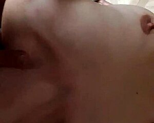 amateur chick gags hard trying her best at a sloppy blowjob