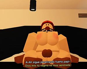 latina teen rides big cock after horny roblox fun.