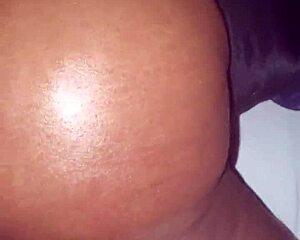 juicy ebony milf bends over oiled big ass for daddy's monster black cock doggystyle massage