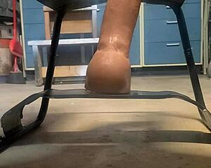 damn that huge hankeys dildo stretches her ass wide on bouncy sex chair!