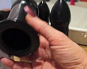 Huge Buttplug Stretches Redhead Anal