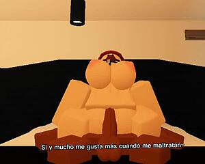 latina teen rides big cock after horny roblox fun.