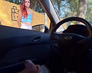 HOLY SHIT! Risky Street Flash Turns Into Miniskirt Public Fuck For Redhead Student!