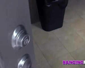 A guy pounds his stepsister roughly in POV right on the balcony with choking and spanking