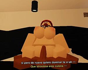 latina teen rides big cock after horny roblox fun.