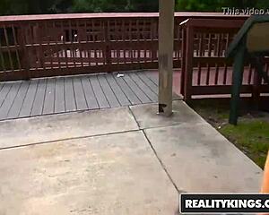 harley ann wolf drops to knees for tyler steel's street blowjob and banging in reality scene