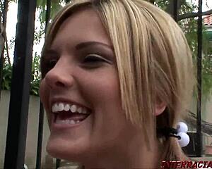 mackenzee pierce wants to know how her first chocolate bbc tastes bent over outdoor