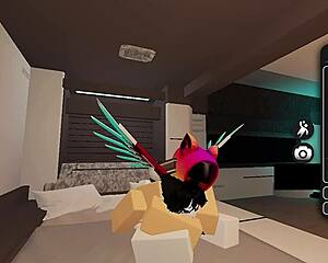 nice femdom duel in roblox with rough pussy riding and creampie 😏💦