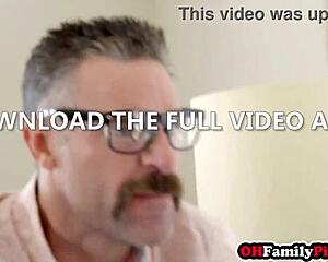 overwhelmed by stepdad's hard fuck after my stinging ass spanking