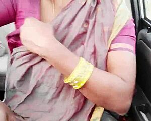 big boobs indian maid gets car sex with dirty telugu wet pussy talk
