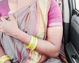 big boobs indian maid gets car sex with dirty telugu wet pussy talk