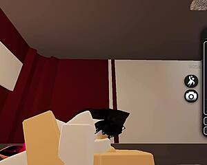 nice femdom duel in roblox with rough pussy riding and creampie 😏💦