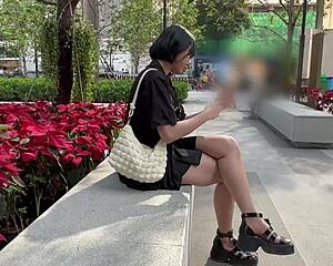 Johntronx pounds skinny asian dell assfucking anal creampie outdoor public interracial blowjob