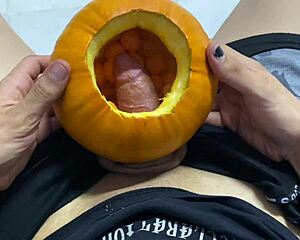 curvy latina milf's homemade halloween handjob spit and blowjob